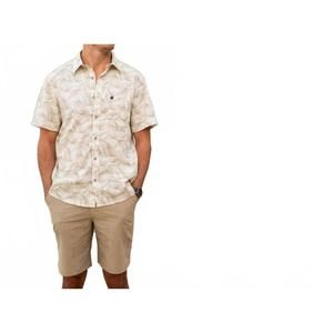 NEW FISH HIPPIE CO rumfront short sleeve shirt in tan